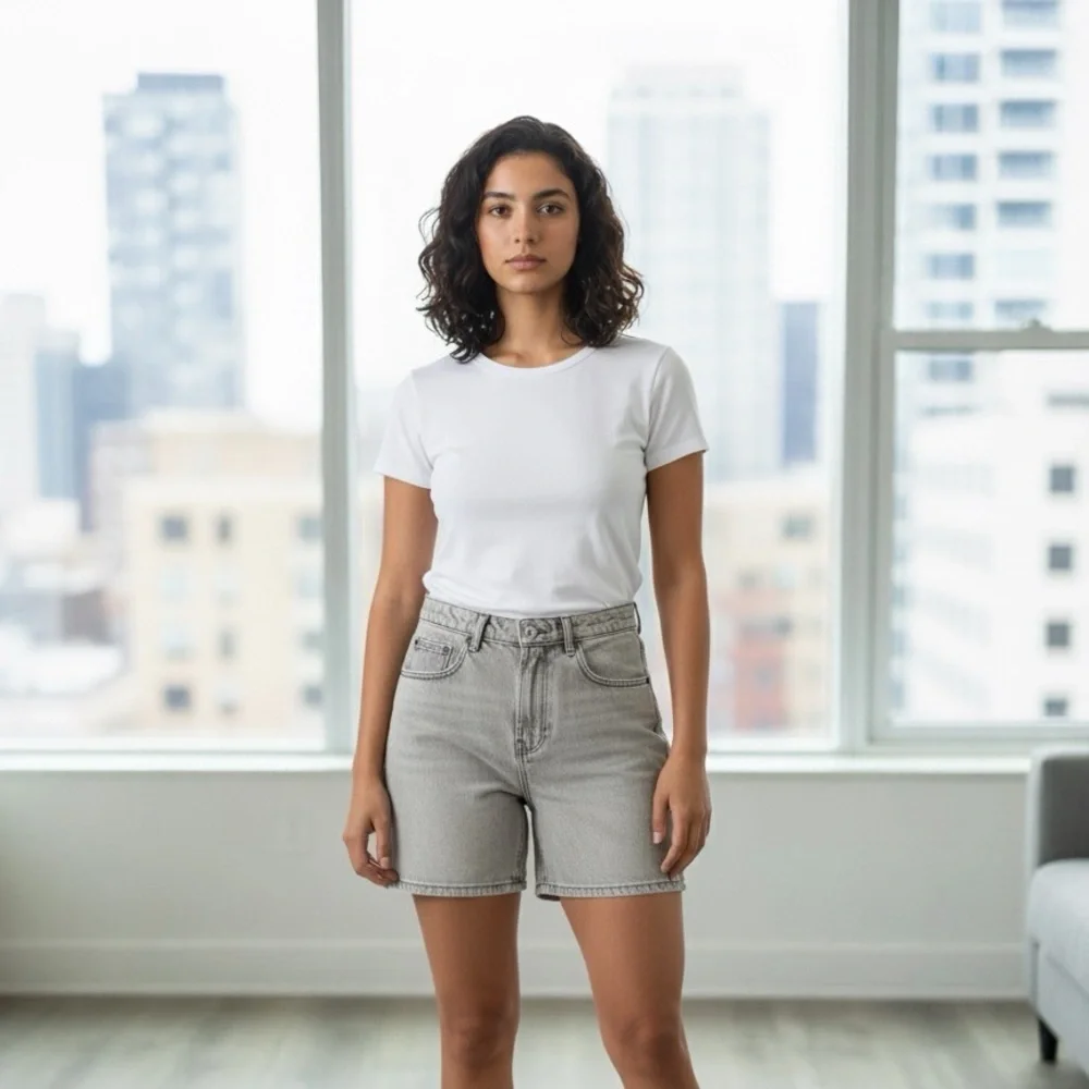 ZARA Regular Shorts – Size 38 Light Gray Denim